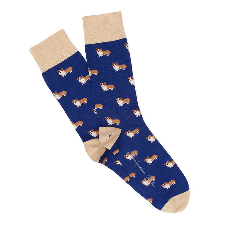 Luxury Socks Corgi Brand | Buy Navy Corgi Socks from The Buckingham ...