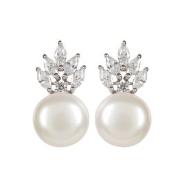 Fine Earrings | Buy Crown and Pearl Stud Earrings from The Buckingam ...