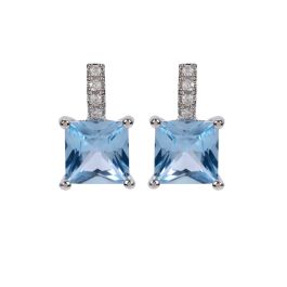 Crystal Square Drop Earrings