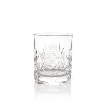 Crystal tot glass with King Charles III cypher engraved.