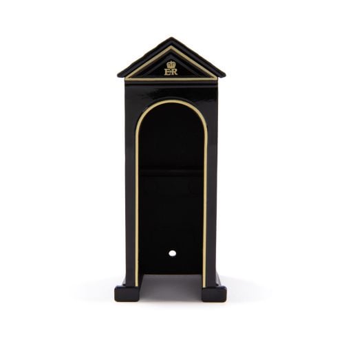 Black sentry box for figurine. 