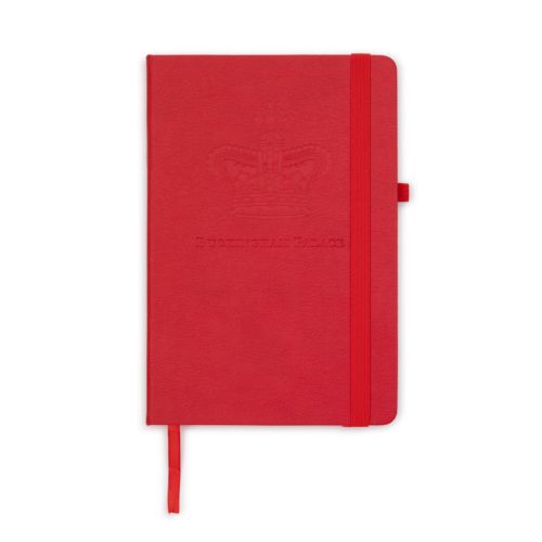Front cover of red notebook. 