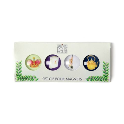 Pack of 4 magnets in cardboard sleeve with cut outs for magnets.