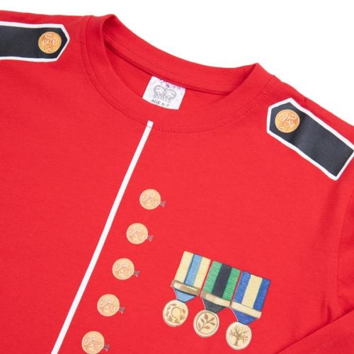 Guardsman longsleeve tshirt with red livery uniform print. 