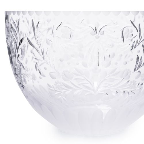 Acanthus Ltd Ed Crystal Bowl, with ornate cut glass Acanthus flowers. 