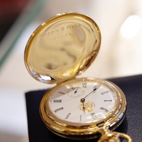 Mappin & Webb Gold Livery Pocket Watch in box. 