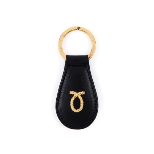 Launer Ebony Keyfob with gold detailing. 