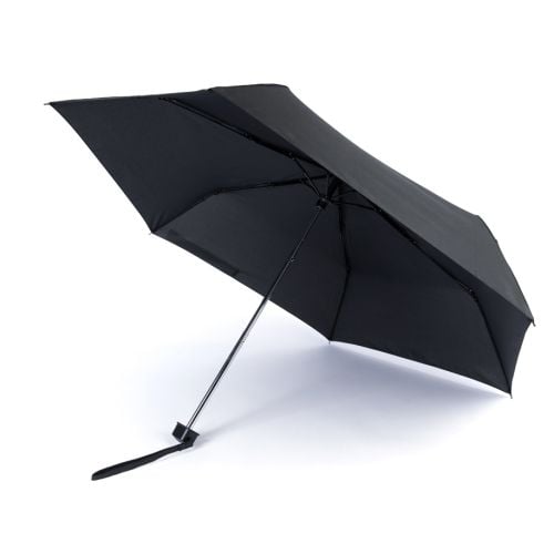 Open black Fulton umbrella.