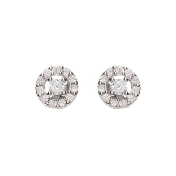 one diamante stud at the centre of the earring with a surrounding circle of diamante