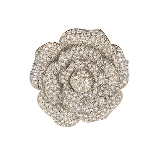 Rose crystal brooch