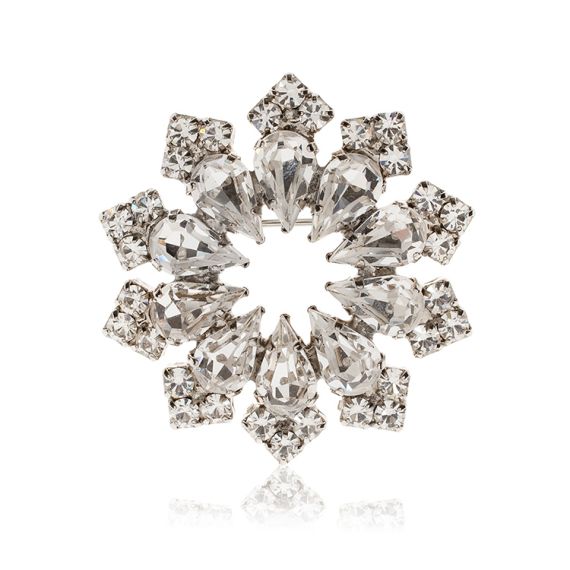 Decagon crystal brooch