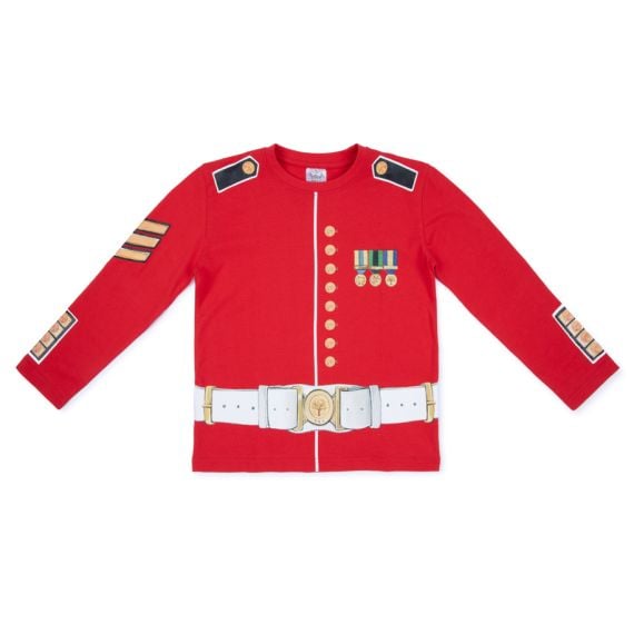 Guardsman longsleeve tshirt with red livery uniform print. 