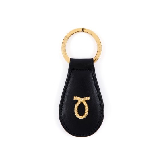 Launer Ebony Keyfob with gold detailing. 